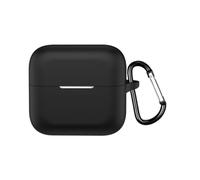 Coque de protection en silicone pour Soundcore AeroClip 2, coque souple pour écouteurs avec mousqueton, protection complète pour AeroClip 2, accessoires anti-chute et anti-poussière, noir