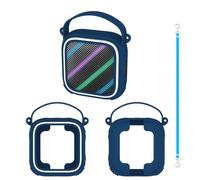 Coque de protection en silicone pour Soundcore Boom GO 3i - Souple et anti-rayures - Avec cordon de serrage - Anti-chute - Bleu
