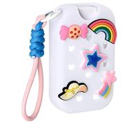 Coque de protection en silicone pour spray désinfectant les mains de 28,3 ml avec porte-clés rotatif et protection intégrale contre les dommages, support de poignet portable