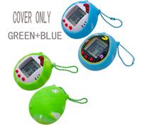 Coque de protection en Silicone pour Tamagotchi,convient également aux appareils pac-man avec anneau de couleur - Type GREEN AND BLUE