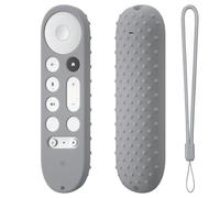 Coque de protection en silicone pour télécommande Google TV Streamer 4K TV 2024 pour Google GY3LE (gris clair)
