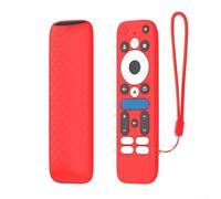 Coque de protection en silicone pour télécommande GoogleTV Box 4K Pro avec matériau antichoc et ouvertures parfaitement alignées pour les boutons et les ports (rouge)