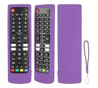 Coque de protection en silicone pour télécommande LG AKB76037605 AKB75675301 AKB74915346 AKB75095308 TV avec cordon de serrage Violet