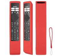 Coque de protection en silicone pour télécommande Philips HR45B-GJ01 BRC0984501 HR45B-GJ06 YKF474-B013 TV Housse de protection antichoc avec cordon de serrage Rouge