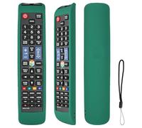 Coque de protection en silicone pour télécommande Samsung AA59-00792A AA59-00790A AA59-00582A BN59-01178B BN59-01198Q TV Coque de protection antichoc avec cordon (vert)