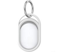 Coque de protection en silicone pour Xiaomi Smart Tag avec porte-clés, coque anti-perte pour pochette en TPU, porte-clés pour clés, sacs, bagages et animaux domestiques (blanc)