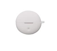 Coque de protection en silicone souple pour casque OPPO Enco Clip2, résistant aux chocs et aux rayures, avec boucle porte-clés (gris)