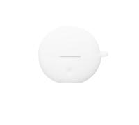 Coque de protection en silicone souple pour casque OPPO Enco Clip2 - Résistante aux chocs et aux rayures - Avec boucle porte-clés (blanc)