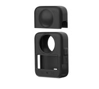 Coque de protection en silicone souple pour DJI Osmo 360, couverture d'objectif texturée pour caméra d'action avec ajustement parfait et design léger, noir et gris