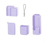 Coque de protection en silicone souple pour DJI Pocket 4, étui résistant aux chocs avec accès aux boutons Allen, boîtier léger avec sangle de transport pour caméra d'action, vert menthe (violet)