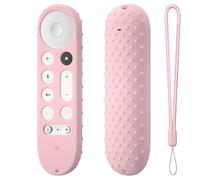 Coque de protection en silicone souple pour télécommande Google TV Streamer 4K 2024 - Anti-poussière et anti-chute - Rose