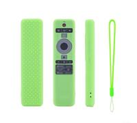 Coque de protection en silicone souple pour télécommande Haier HTR U34G avec boutons lumineux et positionnement précis des ports (vert lumineux)