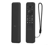 Coque de protection en silicone souple pour télécommande Sony RMF TX920U TX910U avec lanière pour éviter les rayures et améliorer la portabilité (noir)