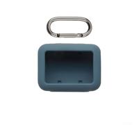 Coque de protection en silicone spécialement conçue pour le haut-parleur portable JBL GO5 avec crochet intégré pour un transport pratique (bleu foncé)