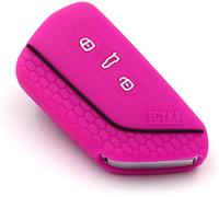 Coque De Protection En Silicone Vf Élegance Et Sécurité Pour Clés De Voiture À 3 Bouton (Rose Fluo)
