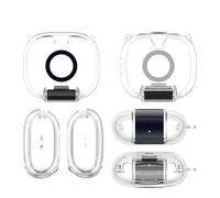 Coque de protection en TPU compatible avec Beats Powerbeats Fit, coque transparente antichoc avec mousqueton et support (transparent)