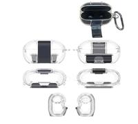 Coque de protection en TPU pour écouteurs Beats Solo Buds, étanche avec mousqueton (transparent)