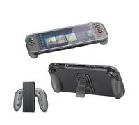 Coque de protection en TPU pour Switch 2, coque intégrale antichoc avec support intégré, prise en main antidérapante et coque transparente pour console NS 2 (noir)