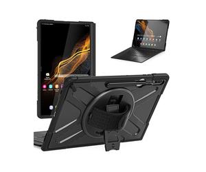 Coque de protection - ESTUFF - ATLANTA DEFENDER - Samsung Galaxy Tab S8 Ultra - Noir - Synthétique