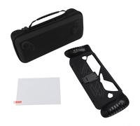 Coque de protection et protection d'écran en verre trempé pour ROG Ally-X, coque antichoc avec sac de rangement, kit d'accessoires de jeu antidérapant (noir)