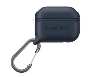 Coque de Protection Étanche pour AirPods Pro - Catalyst Édition Spéciale, IP67, Antichoc MIL-STD-810G, Silicone Premium, avec Mousqueton, Charge Sans Fil/Qi/USB-C - Marine