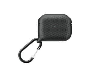Coque de Protection Étanche pour AirPods Pro - Catalyst Édition Spéciale, IP67, Antichoc MIL-STD-810G, Silicone Premium, avec Mousqueton, Charge Sans Fil/Qi/USB-C - Noir Furtif