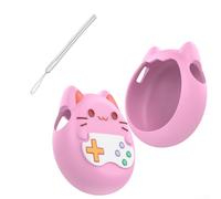 Coque de protection fine en silicone pour console Tamagotchi Paradise Game Console avec lanière anti-chute et absorption des chocs Rose