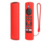 Coque de protection fine en silicone pour télécommande Fire TV For-Stick 4K-Max, résistante aux chocs, antidérapante, avec cordon et multicolore (rouge)