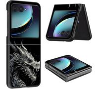 Coque de protection fine et légère en polycarbonate rigide anti-chocs pour Motorola Moto Razr 2024 5G/Razr 50 6,9" - Dragon noir
