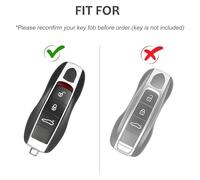 Coque de protection for clé, Compatible Pour Porsche 918/Cayenne/Panamera/Macan 718 911/Boxster/Cayman (noir)