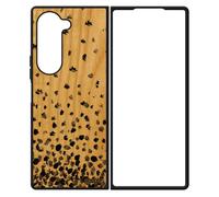 Coque De Protection Galaxy Z Fold 6 Bois Silicone Confettis Pois Personnalisé Design Caoutchouc Fond Motif Romantique Gris Samsung