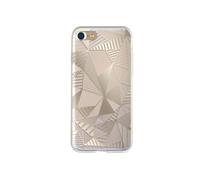 Coque semi-rigide transparente triangles dorés pour iPhone SE (2020)/8/7
