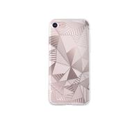 Coque semi-rigide transparente triangles rose doré pour iPhone SE (2020)/8/7