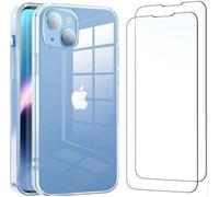 Coque de Protection - HQSELECTION - Pour Iphone 14 - 2 Verres Trempés - Silicone Souple - Transparent
