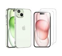 Coque de Protection - HQSELECTION - Pour iPhone 15 - 2 Verres Trempés - Silicone Souple - Transparent