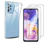Coque de Protection - HQSELECTION - Pour Samsung Galaxy A23 5G - 2 Verres Trempés - Silicone Souple - Transparent