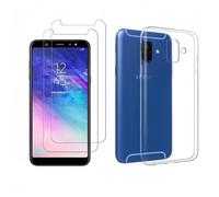 Coque de Protection - HQSELECTION - Pour Samsung Galaxy A8 2018 - 2 Verres Trempés - Silicone Souple - Transparent
