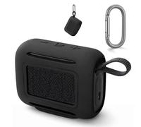 Coque de protection intégrale en silicone souple antichoc pour JBL Go 5, ajustement à 360°, sans couture, ultra mince, facile à nettoyer, lavable, découpes précises pour le chargement (noir)