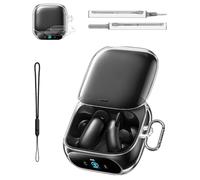 Coque de protection intégrale en TPU pour Soundcore Liberty 5 Pro - Anti-chocs et anti-rayures - Avec cordon de suspension, 2 films protecteurs d'écran et kit de nettoyage (transparent)