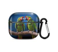 Coque de protection intégrale pour écouteurs Bluetooth perroquets - Protection intégrale contre les chocs - Coque rigide avec chargeur sans fil avec porte-clés - Cadeau personnalisé pour AirPods 3