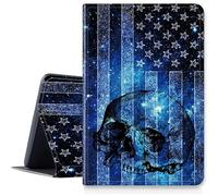 Coque de protection intelligente avec motif tête de mort bleue pour Samsung Galaxy Tab A9 8,7" 2023 (SM-X110/X115/X117), plusieurs angles de vue avec fonction de mise en veille automatique pour