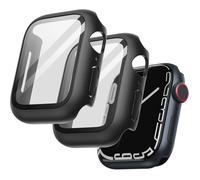 Coque de protection - LITTLE BOUTIK - Apple Watch 45mm - Couleur Noir - Pack de 2 - Verre trempé