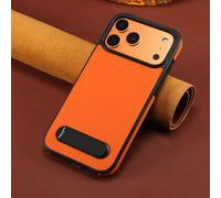 Coque de protection magnétique pour iPhone 15 Pro Max, avec support invisible, compatible avec Mag-Safe, coque de protection anti-chocs, en cuir, protection militaire, anti-chocs, orange cosmique