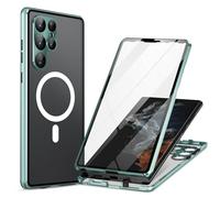 Coque de protection magnétique pour Samsung Galaxy S25 Ultra/S25 Plus/S25, avec frontière magnétique et chargement sans fil, résistant aux chocs, vert, S25 Ultra