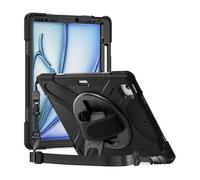 Coque de Protection - MW - iPad Air 13 - Ultra-robuste - Poignée rotative 360° - Noir