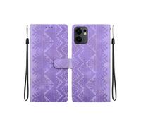 Coque de protection OPPO Reno 13F - Etui portefeuille Rétro Motif Magnétique Flip Case Cuir PU Antichoc Violet