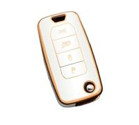 Coque De Protection Pliable 4 Boutons pour Jeep pour Renegade pour Compass 2016 2019 2020 2021 JHVVBFWF(Golden White)