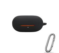 Coque de protection portable en silicone antichoc avec boucle porte-clés pour Powerbeats Pro 2, design compact et léger pour une protection contre les chutes et les rayures (noir)