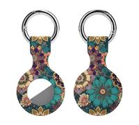 Coque de protection pour AirTag, fleur de Bohême en silicone avec porte-clés, étui de protection Airtag Accessoires