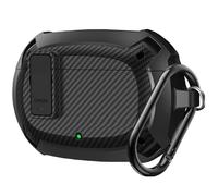 Coque de protection pour Beats Studio Buds 2021, [verrouillage sécurisé] OTOPO en fibre de carbone robuste résistant aux chocs Cool Beats Studio Buds pour homme et femme avec porte-clés pour écouteurs Beats Studio - Noir